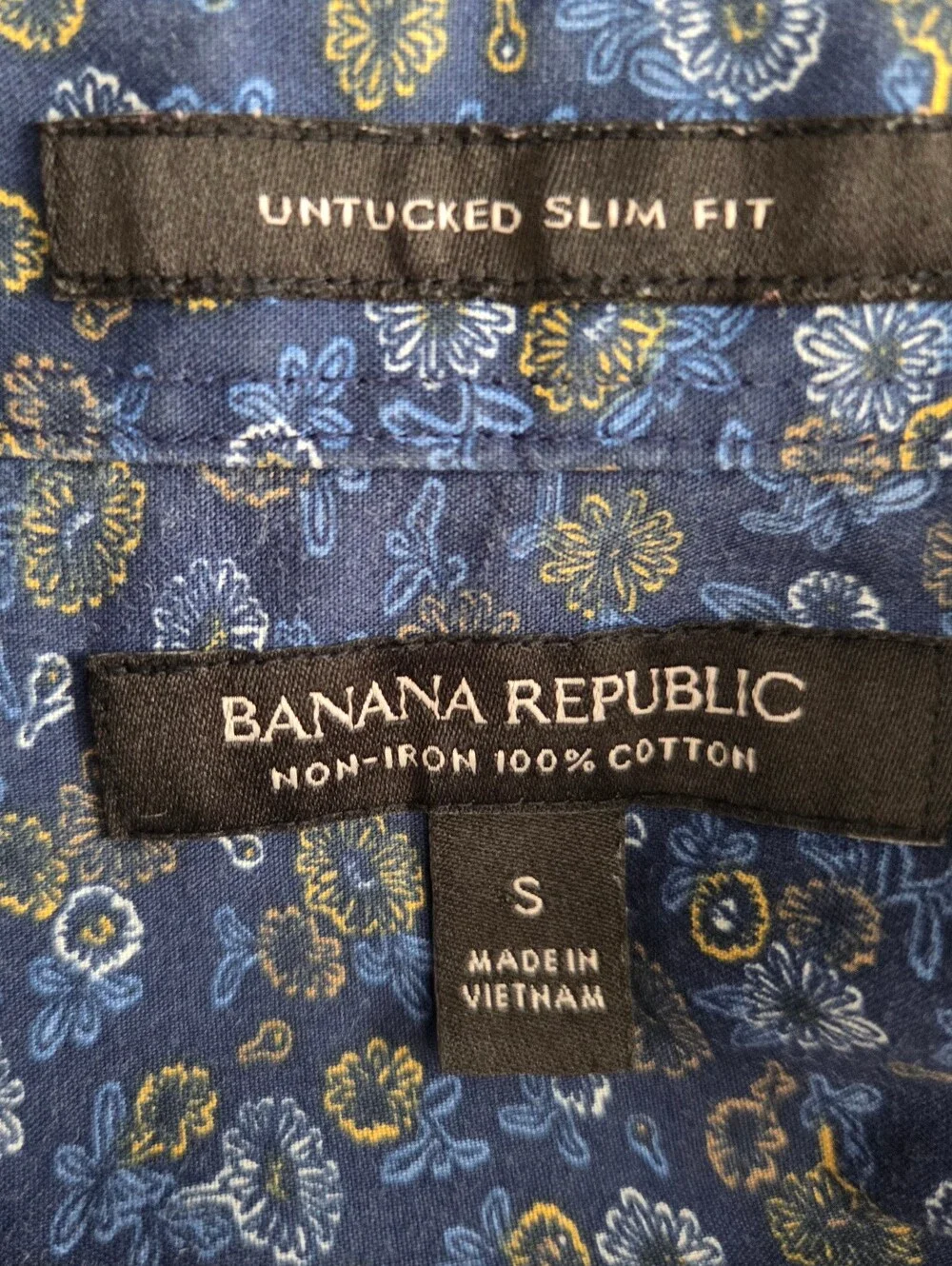Banana Republic Men's Untucked Slim Fit Button-Down Shirt Size S